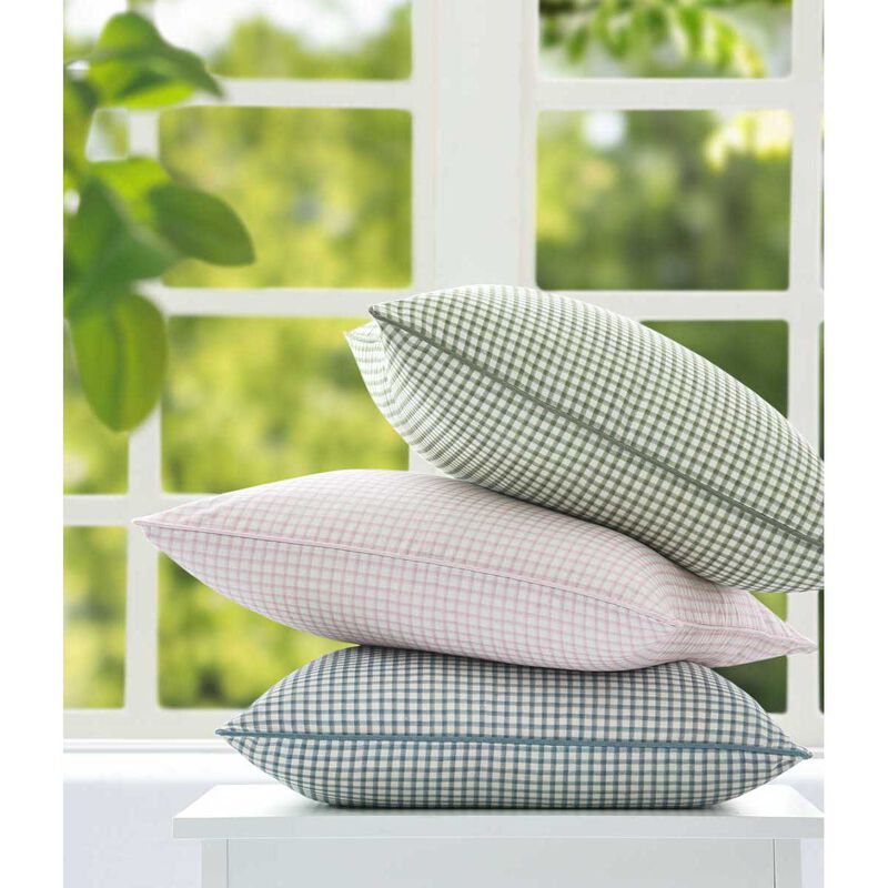MM Linen Gingham Blue Cushion 50x50 image number 1